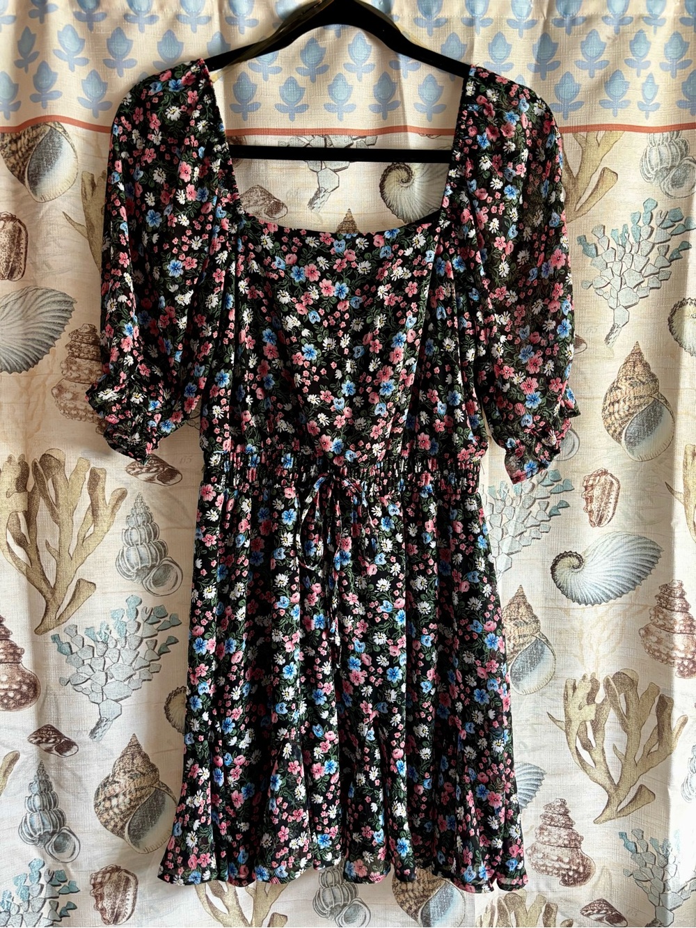 Francesca’s Black Floral Mini Dress